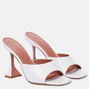 AMINA MUADDI SIZE 38.5 LUPITA SLIPPER WHITE NAPPA WORN ONCE